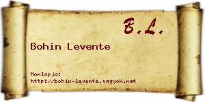 Bohin Levente névjegykártya